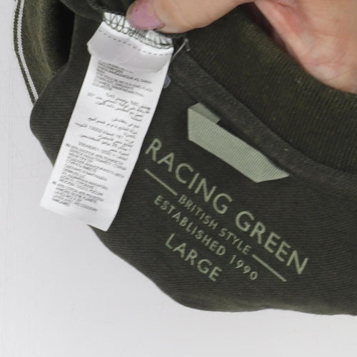 Racing Green Men's Polo Large Short Sleeve Green