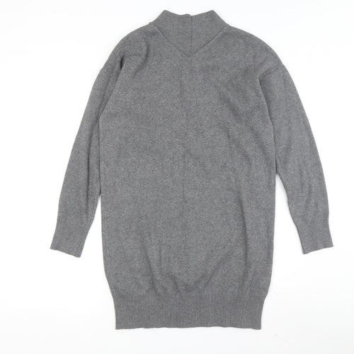 Topshop Women's Grey Jumper Dress UK 8 Viscose Blend