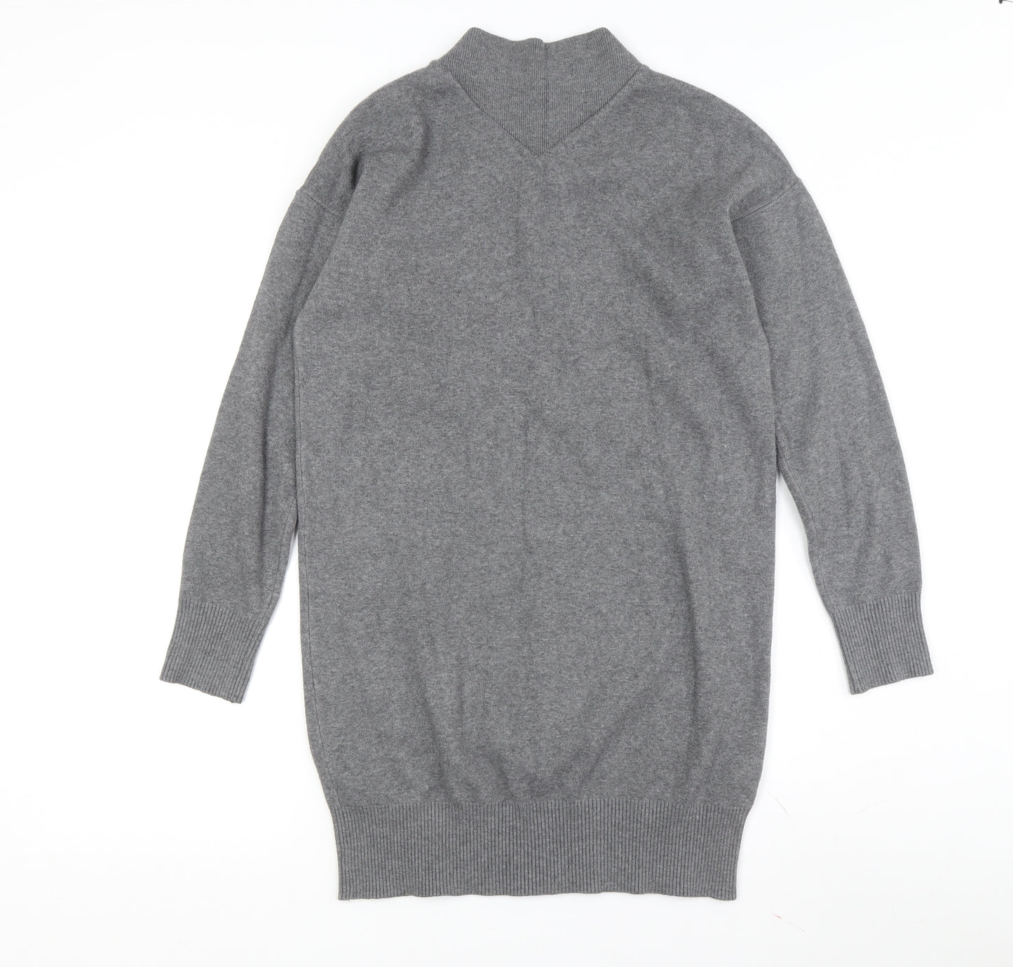 Topshop Women's Grey Jumper Dress UK 8 Viscose Blend