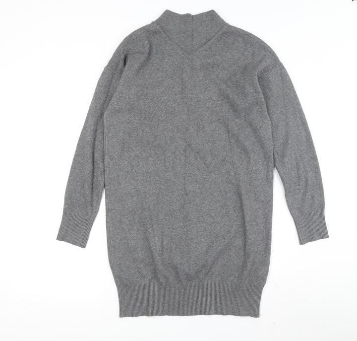 Topshop Women's Grey Jumper Dress UK 8 Viscose Blend