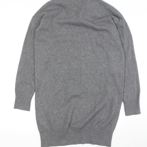 Topshop Women's Grey Jumper Dress UK 8 Viscose Blend