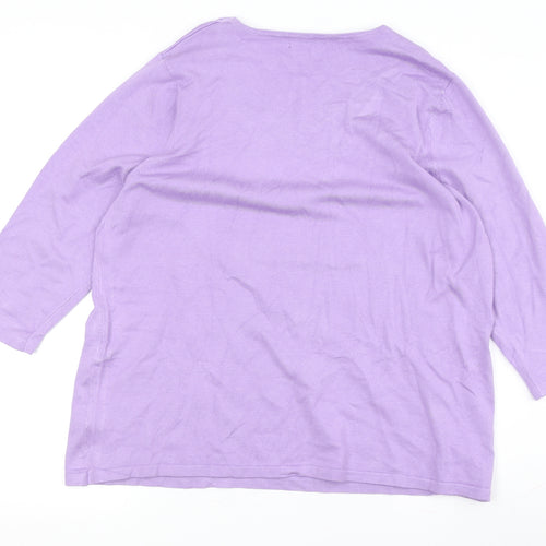 Bm Collection Women's Purple Crochet V-Neck Top - L