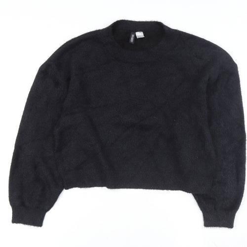 H&M Women's Black Pullover Jumper, M, Crew Neck