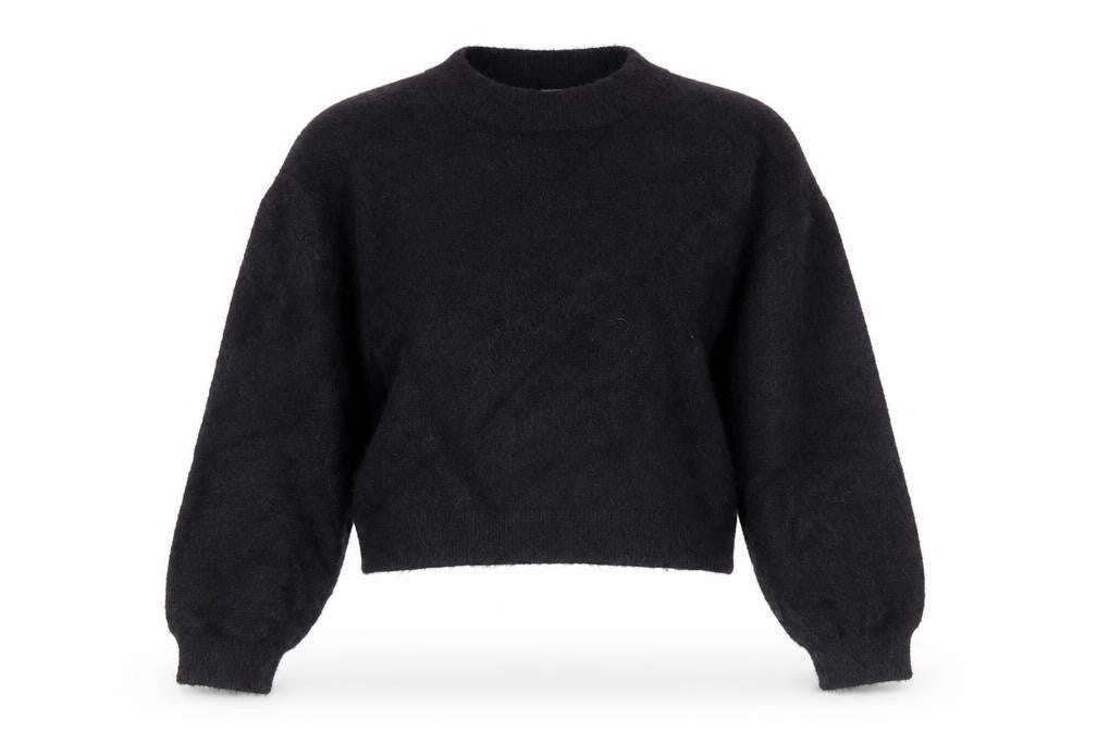 Front view of H&M Women's Black jumper, M, Crew Neck