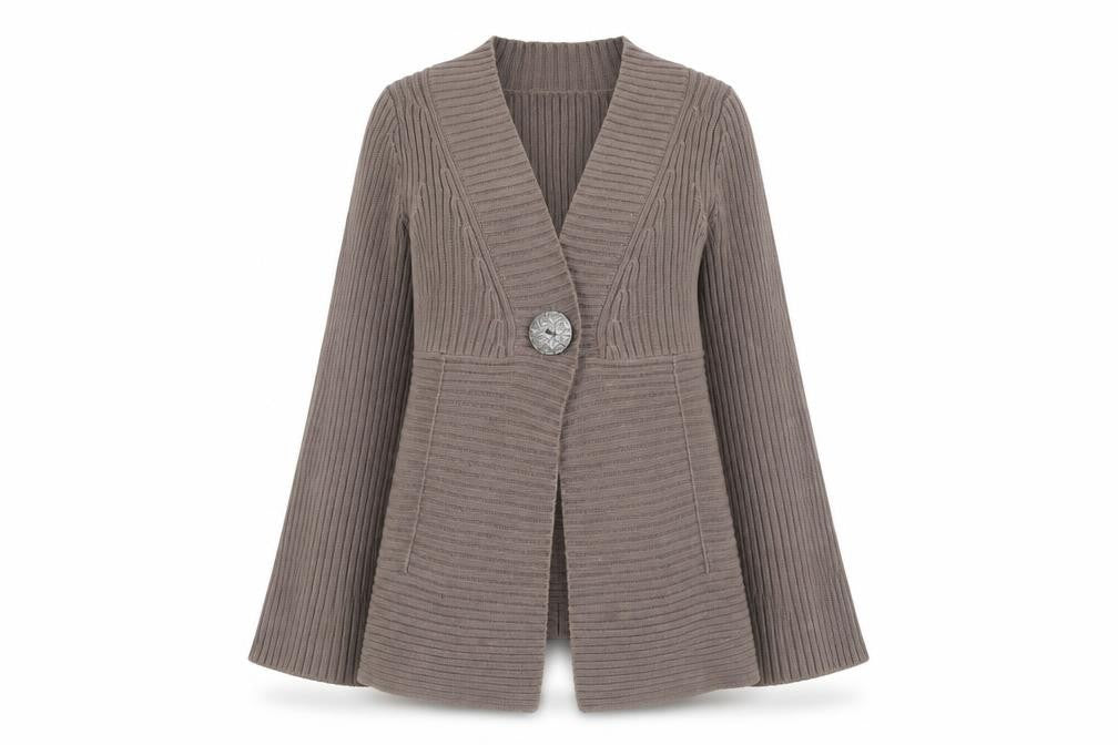 Front view of John Lewis Women's Brown Cardigan, size 10