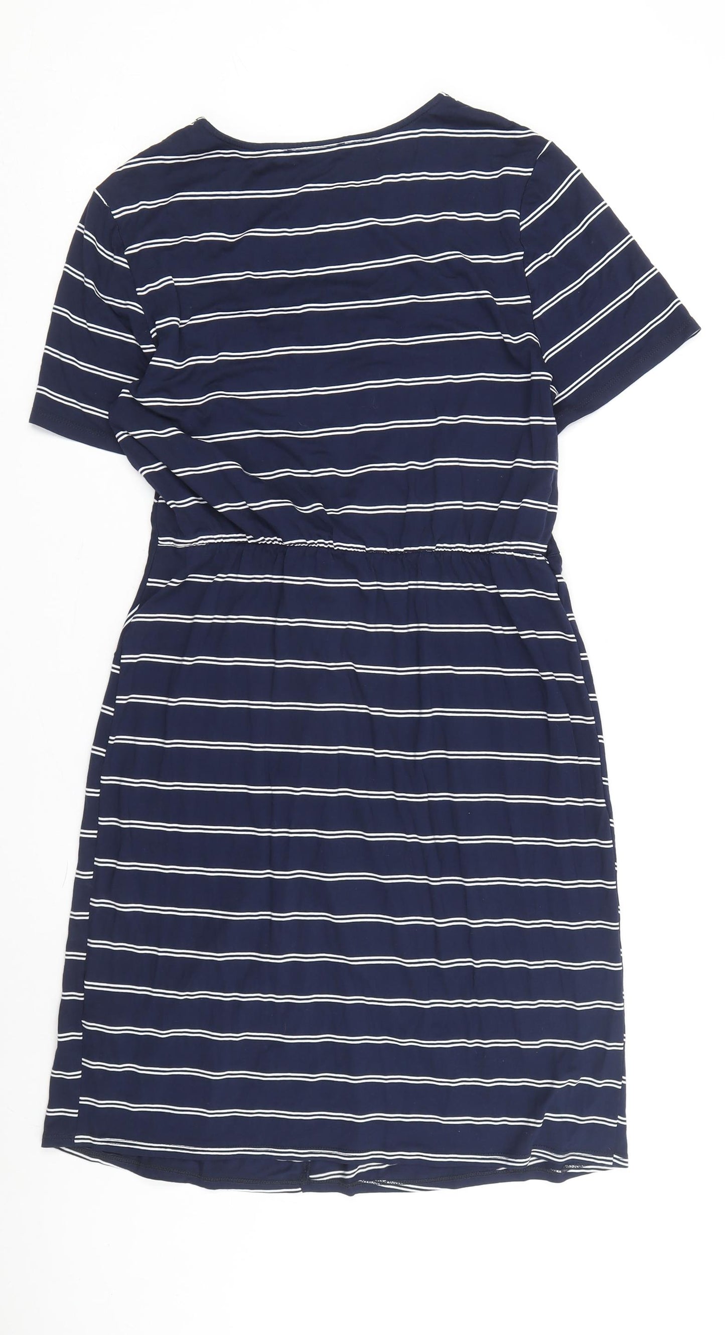 Warehouse Women’s Blue Striped Wrap Dress Size 14