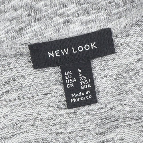New Look Women's Grey V-Neck Pullover Jumper Size S