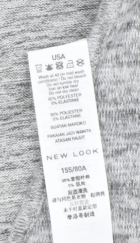 New Look Women's Grey V-Neck Pullover Jumper Size S