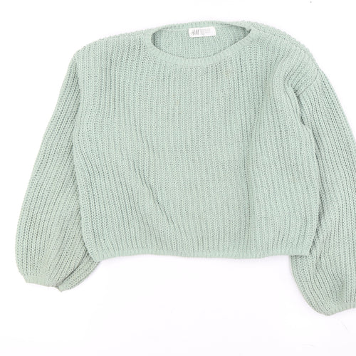 H&M Women's Green Pullover Jumper Size M