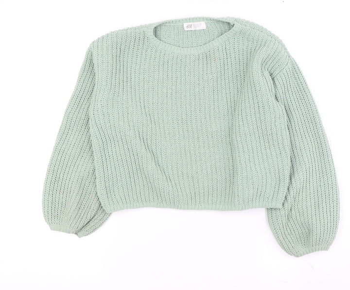 H&M Women's Green Pullover Jumper Size M