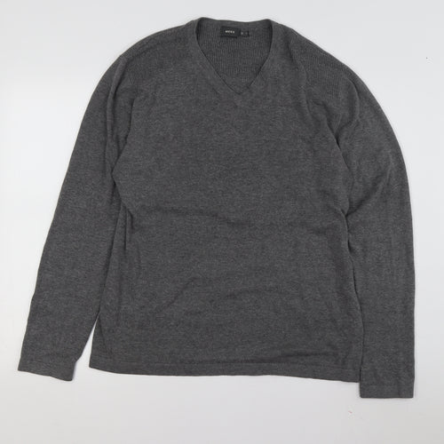 Mexx Men's Grey V-Neck Pullover Jumper Size L