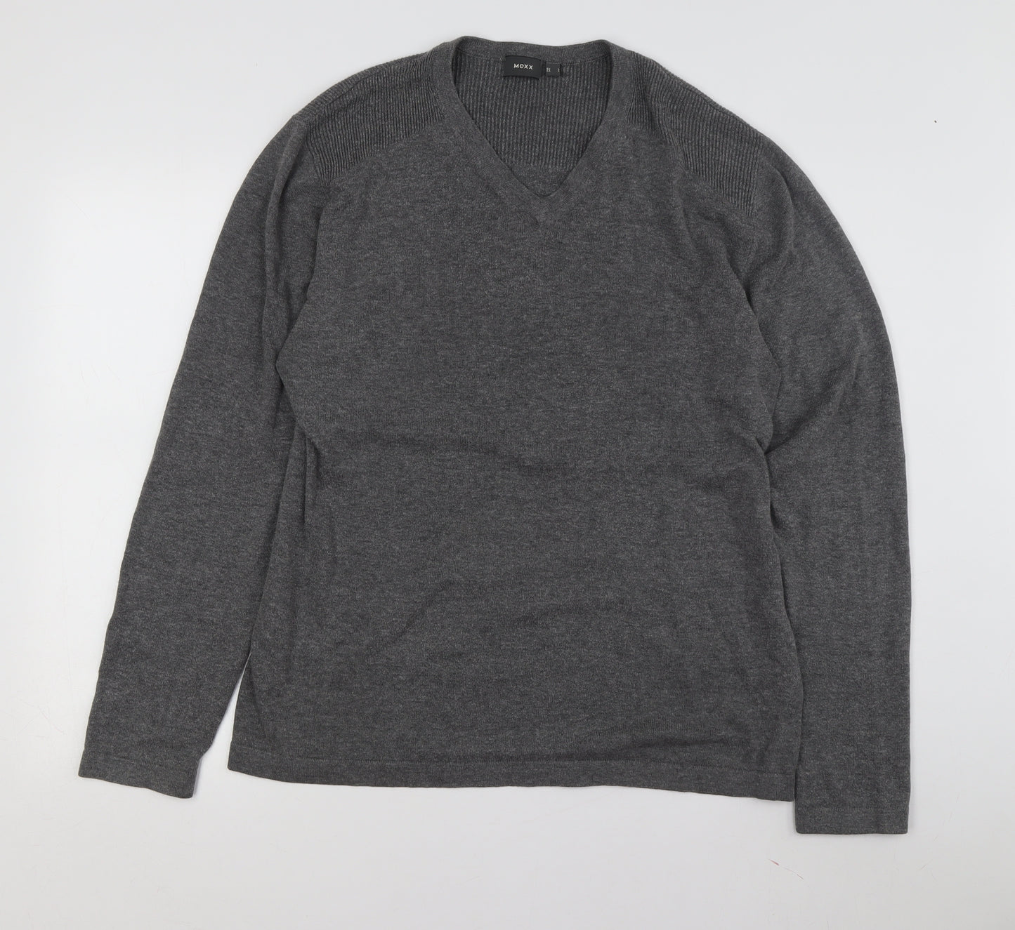 Mexx Men's Grey V-Neck Pullover Jumper Size L