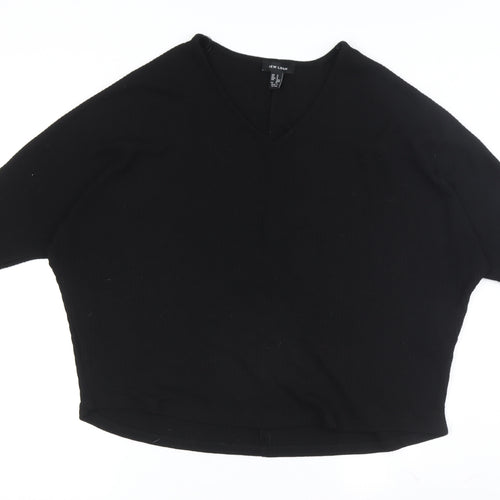 New Look Women's Black V-Neck Pullover Jumper S