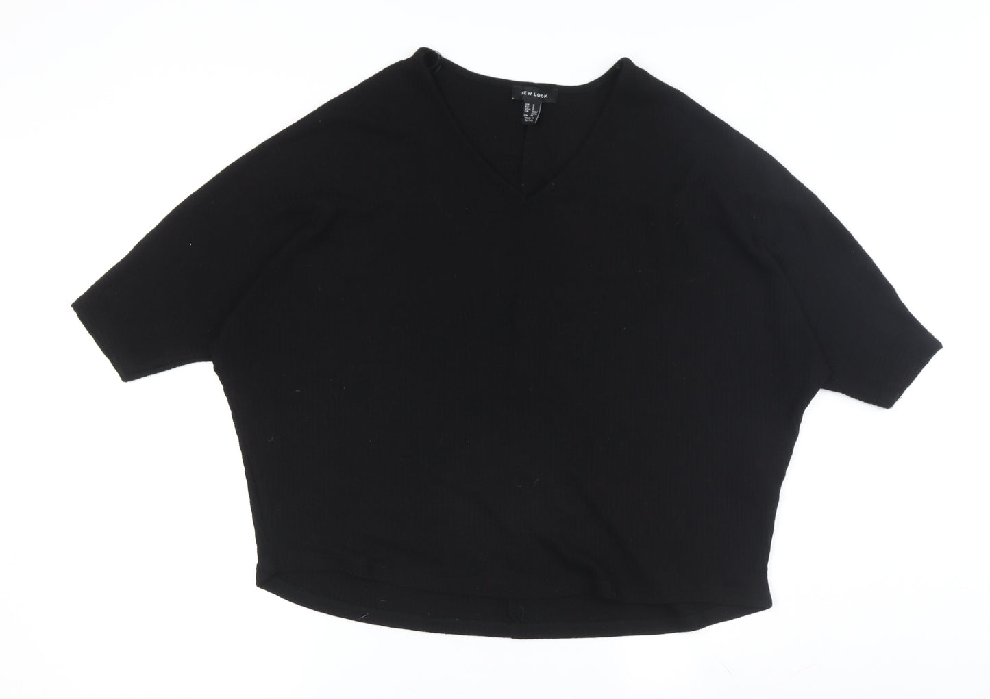 New Look Women's Black V-Neck Pullover Jumper S