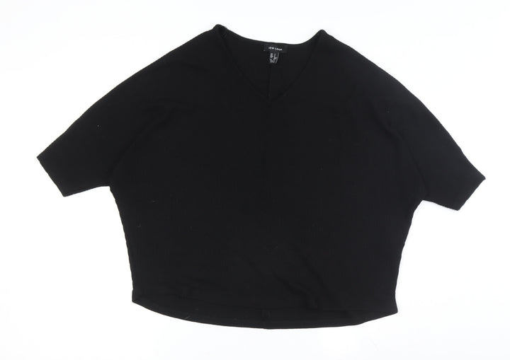 New Look Women's Black V-Neck Pullover Jumper S