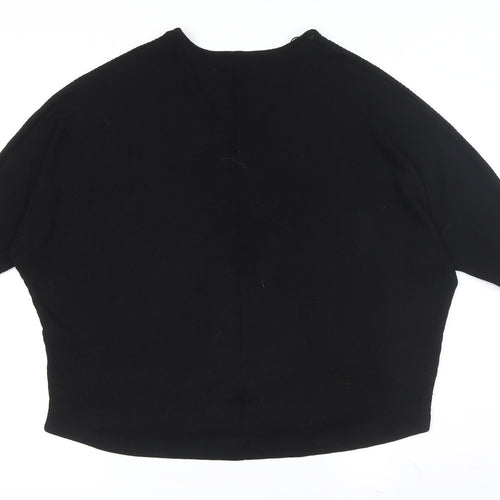 New Look Women's Black V-Neck Pullover Jumper S