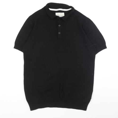 Soulland Men's Black Henley Jumper - L