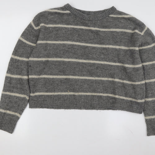 Divided Women’s Grey Striped Pullover Jumper S