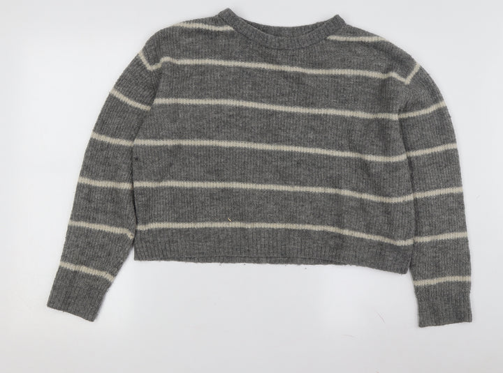Divided Women’s Grey Striped Pullover Jumper S