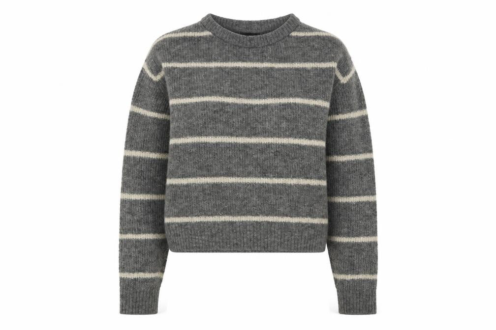 Front view of Divided Women’s Grey Striped jumper S