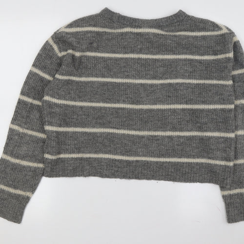 Divided Women’s Grey Striped Pullover Jumper S