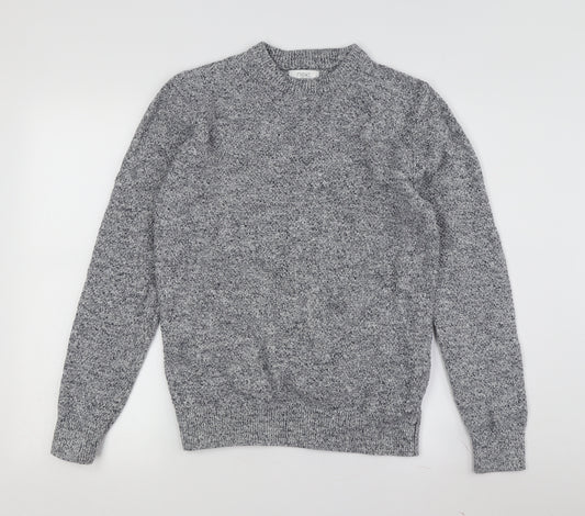 Next Men's Grey Pullover Jumper M Cotton Crew Neck