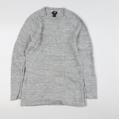 H&M Grey Women's Medium Chunky-Knit Pullover Jumper