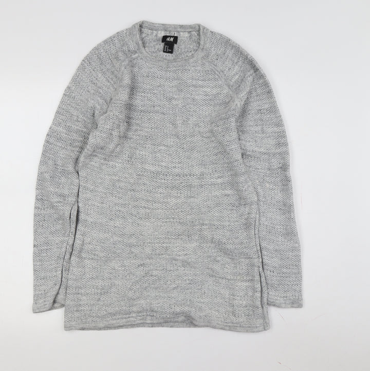 H&M Grey Women's Medium Chunky-Knit Pullover Jumper