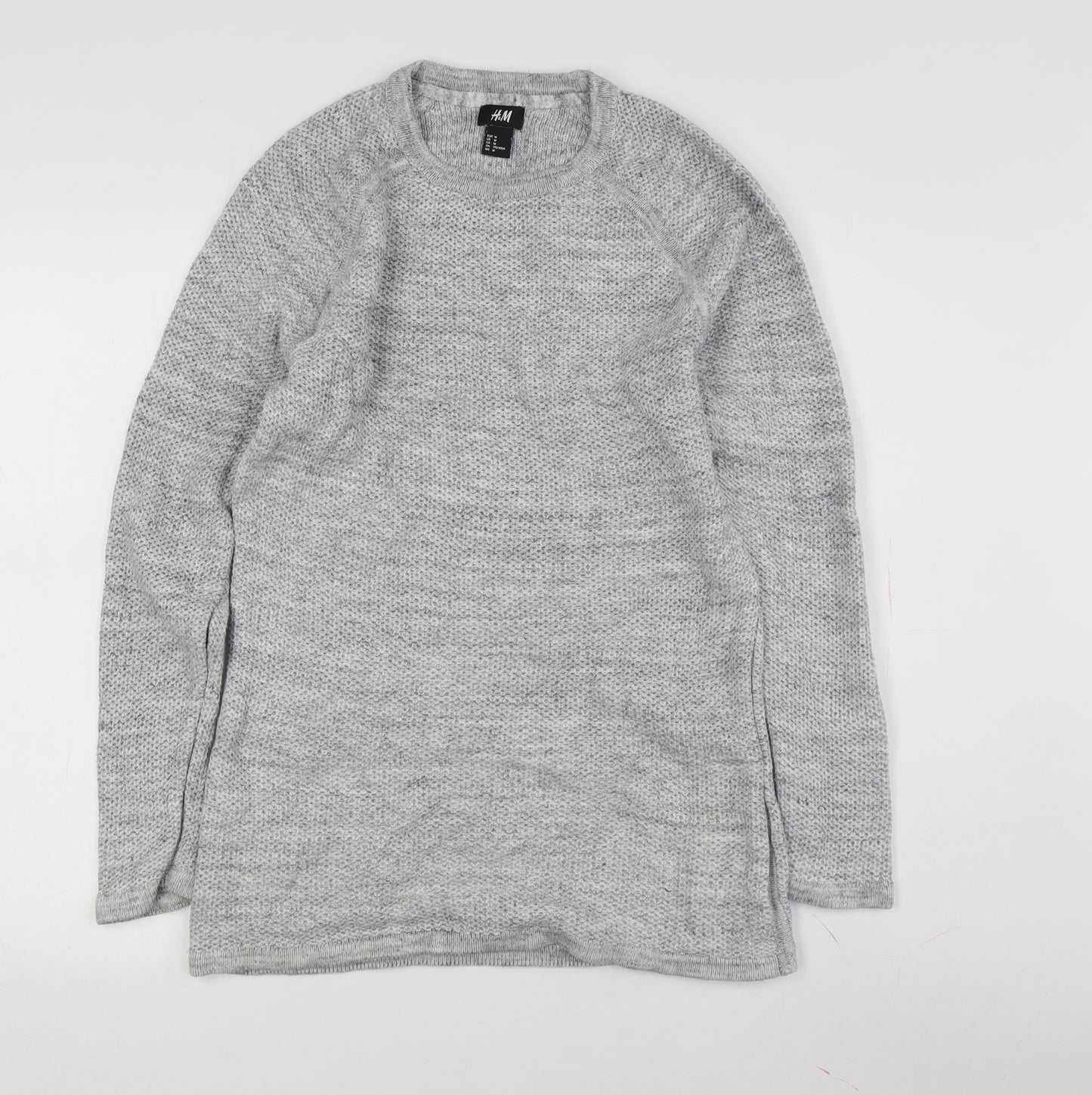 H&M Grey Women's Medium Chunky-Knit Pullover Jumper