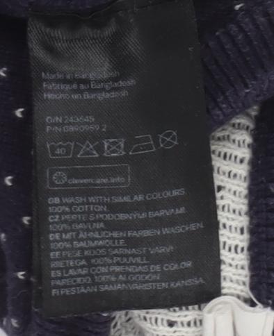 H&M Boys Blue Reindeer Knit Jumper 2 Years Winter