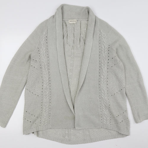 Marks and Spencer Women's Grey Cardigan UK 14 Cable-Knit