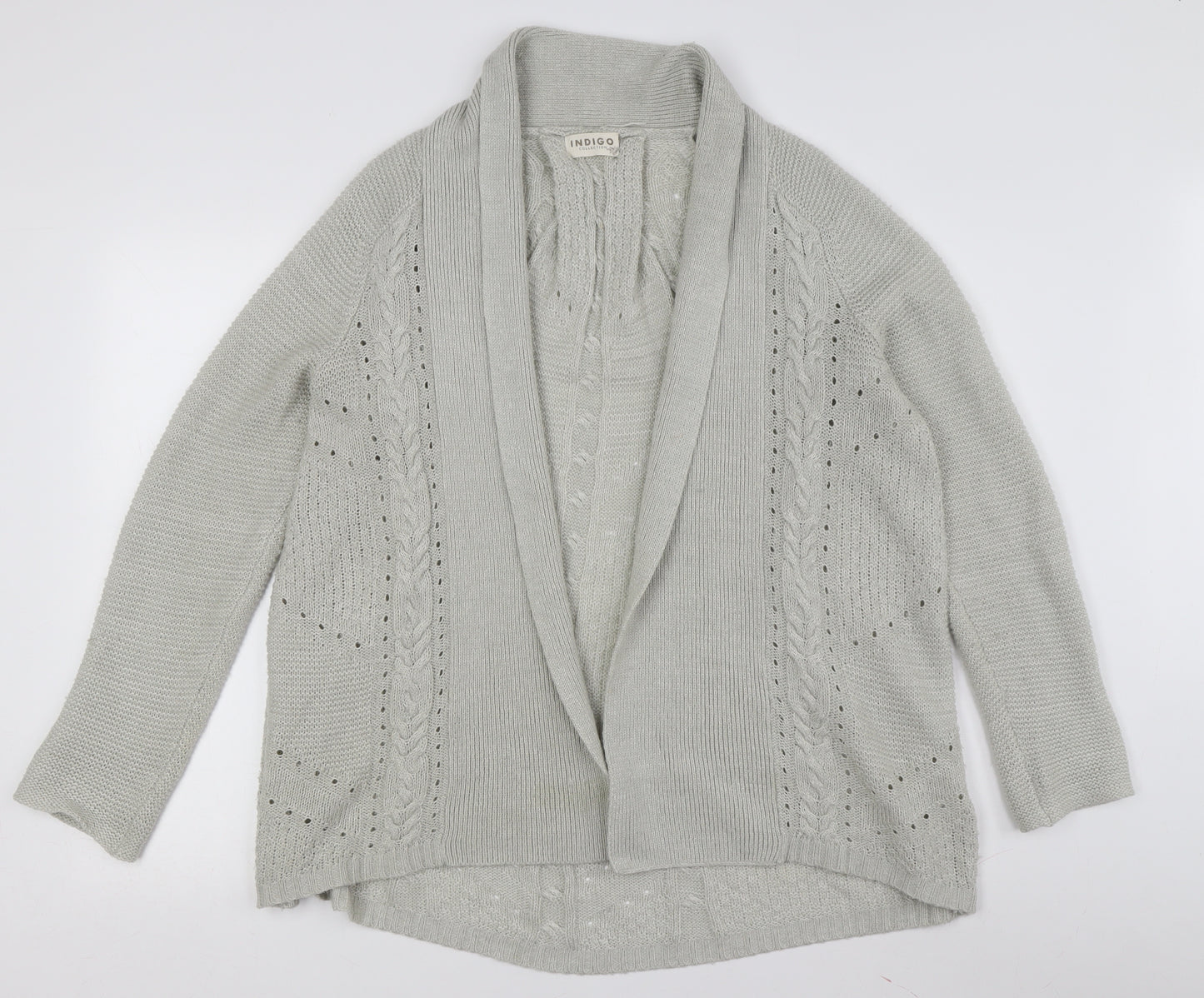 Marks and Spencer Women's Grey Cardigan UK 14 Cable-Knit