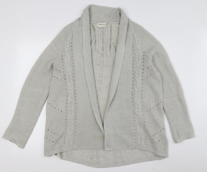 Marks and Spencer Women's Grey Cardigan UK 14 Cable-Knit