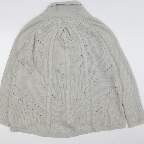 Marks and Spencer Women's Grey Cardigan UK 14 Cable-Knit