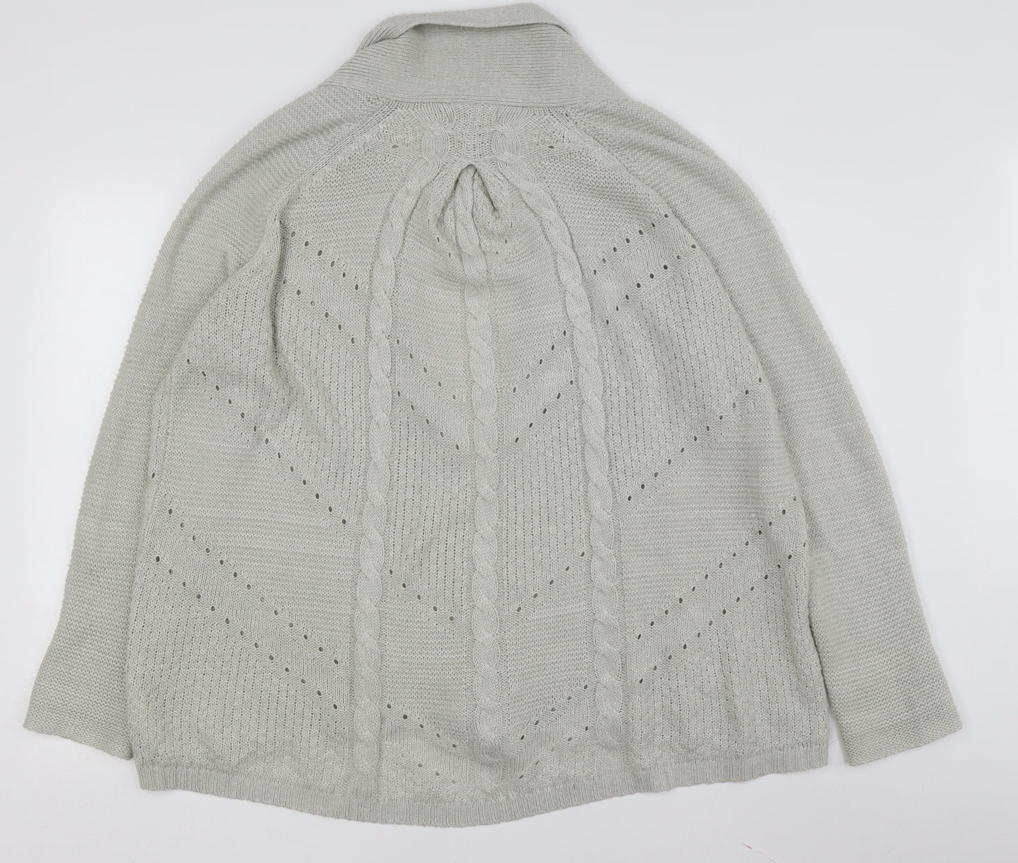 Marks and Spencer Women's Grey Cardigan UK 14 Cable-Knit