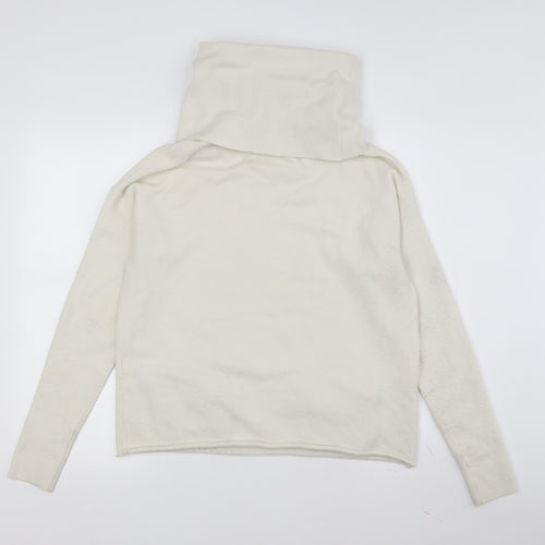 Tuzzi Women's White Cowl Neck Pullover Jumper, Size 8