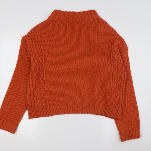 Next Women's Orange XS Cable-Knit Pullover