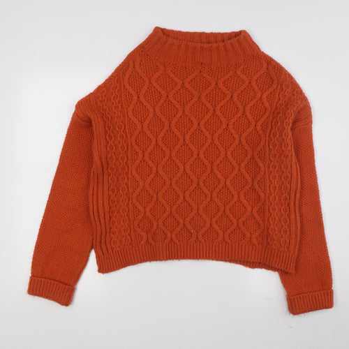 Next Women's Orange XS Cable-Knit Pullover