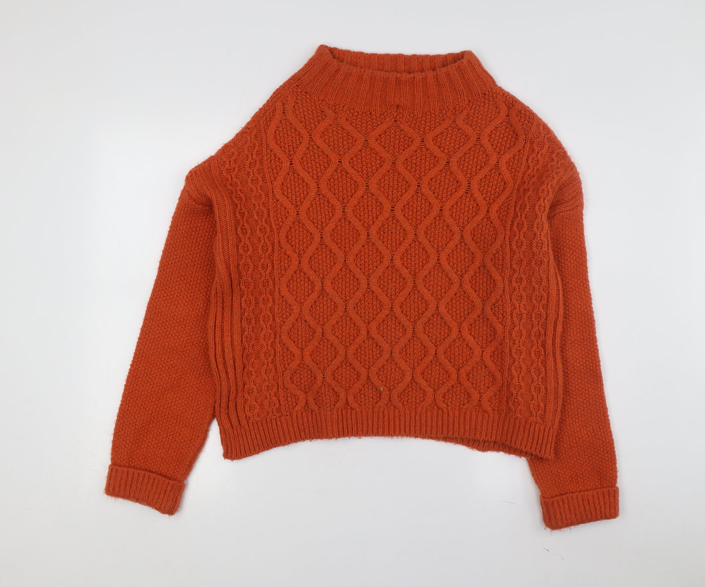 Next Women's Orange XS Cable-Knit Pullover