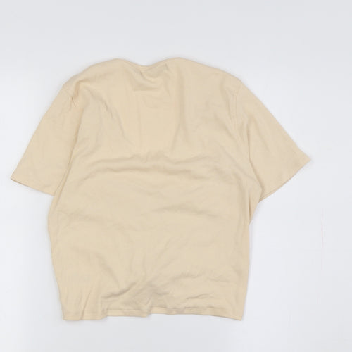 Threadbare Women's Beige V-Neck Basic T-Shirt Size 10