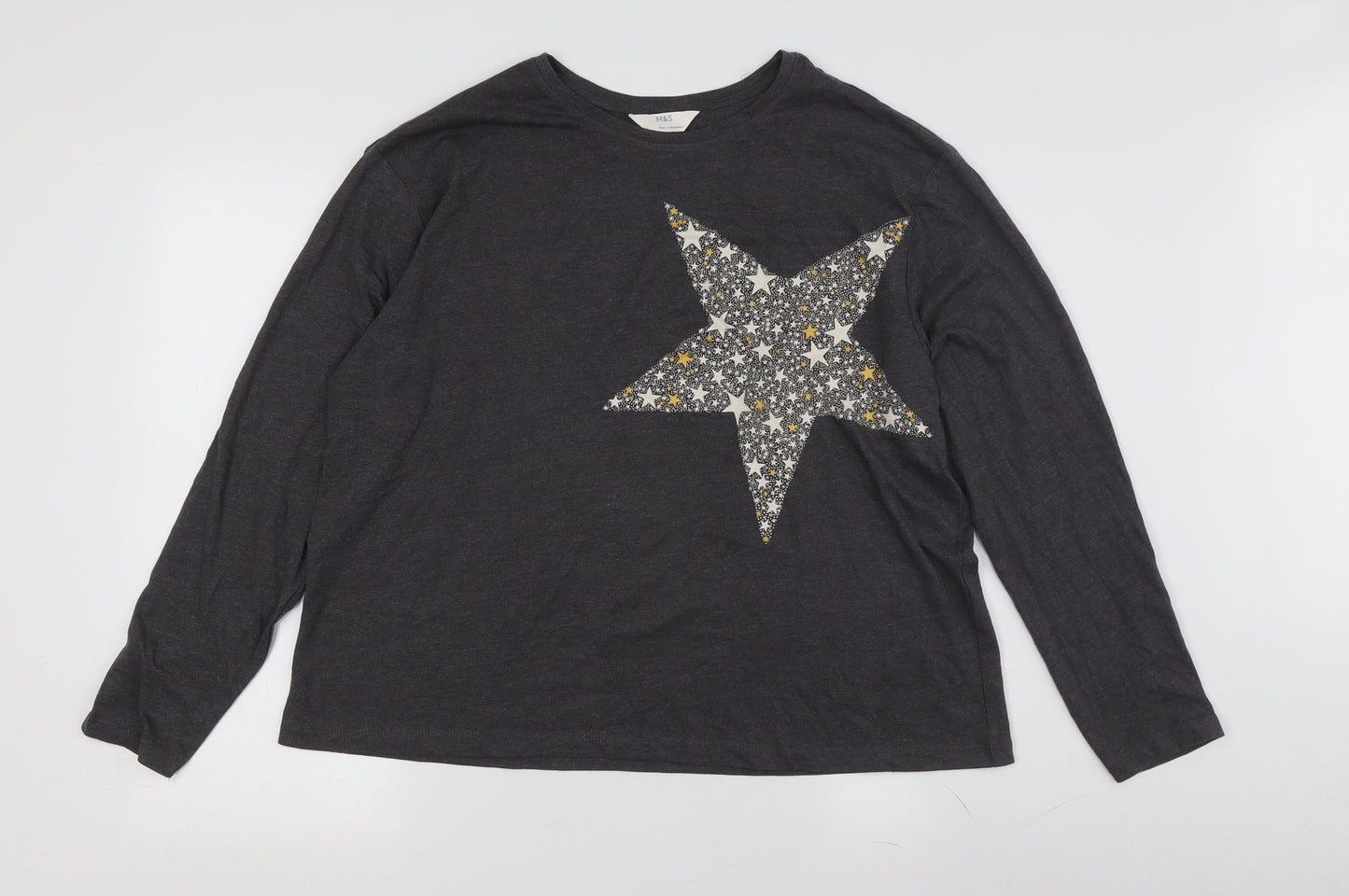 Marks and Spencer Women's L Black Long Sleeve T-Shirt