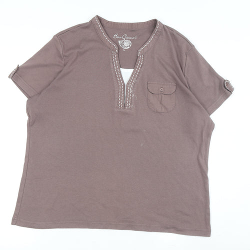 Bm Casual Women's Brown Blouse L Basic Style
