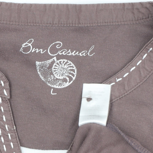 Bm Casual Women's Brown Blouse L Basic Style