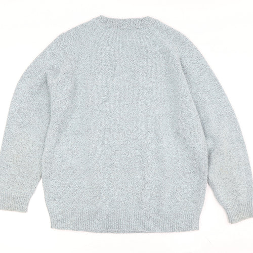 J S Mats Women's Blue Cable-Knit Jumper, Size M