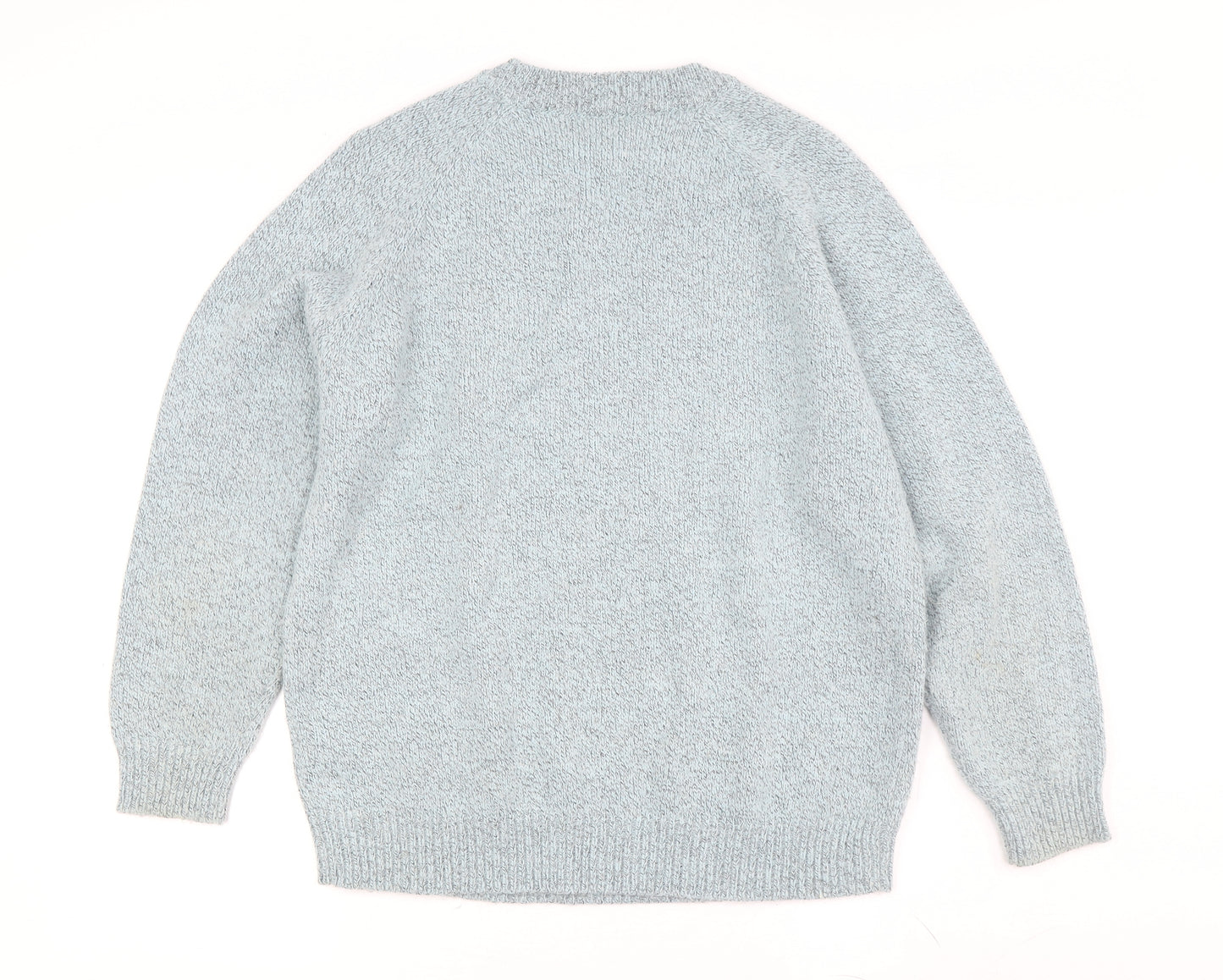 J S Mats Women's Blue Cable-Knit Jumper, Size M