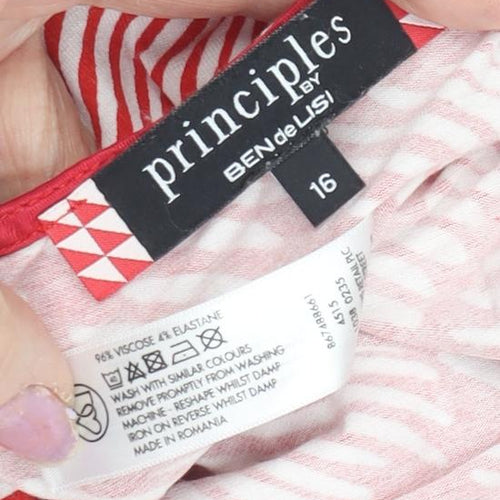 Principles Women's Red Boat Neck Top Size 16