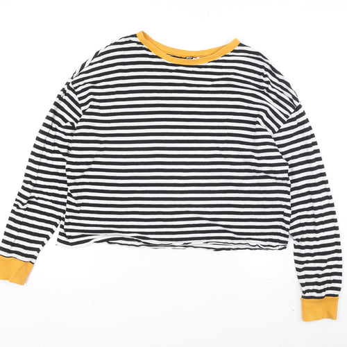 H&M Women's Black Striped Ringer T-Shirt S