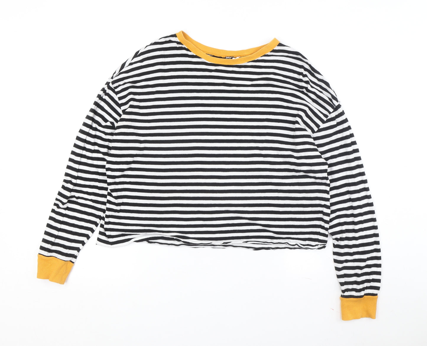 H&M Women's Black Striped Ringer T-Shirt S