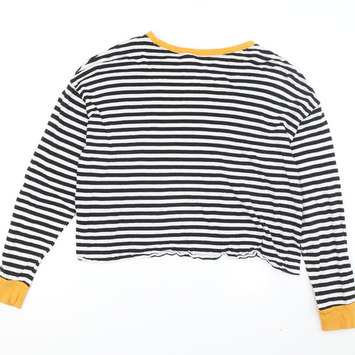 H&M Women's Black Striped Ringer T-Shirt S