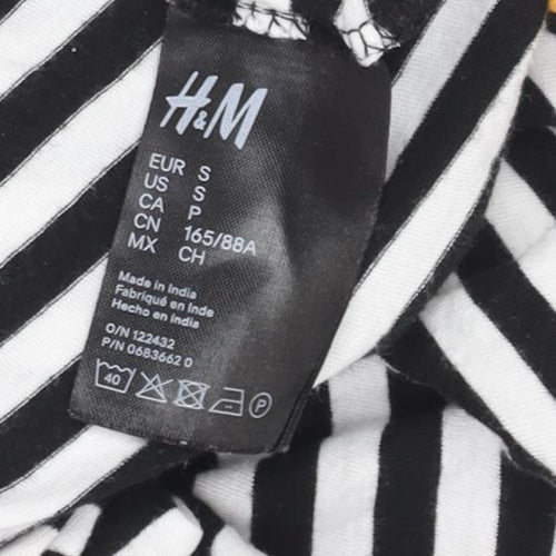 H&M Women's Black Striped Ringer T-Shirt S